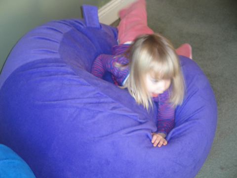 Child playing on Sensory Beanbag sensory beanbags